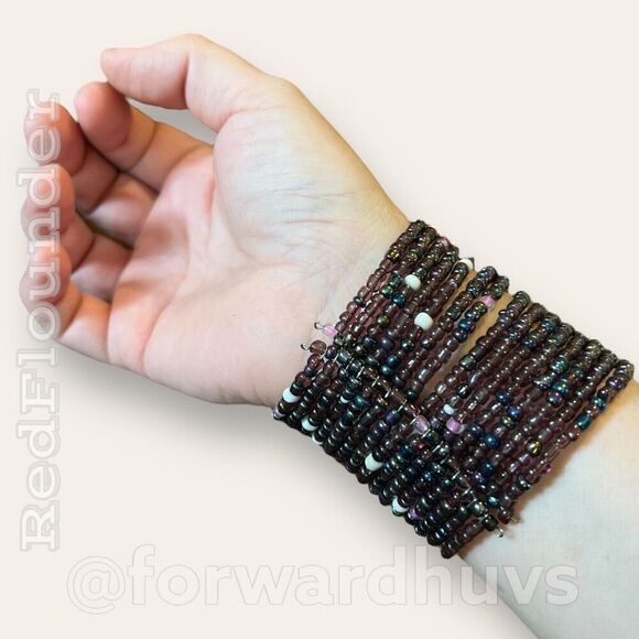 Bundle Sale 3 for $15 | Extra Wide 15-Strand Beaded Cuff Bracelet - Picture 3 of 7